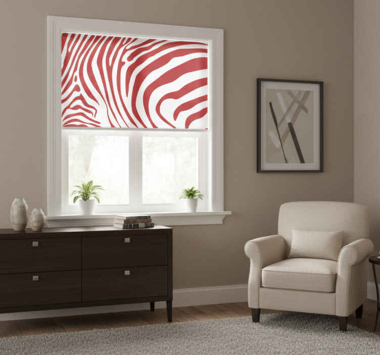 Blind bedroom in red zebra stripes - TenStickers