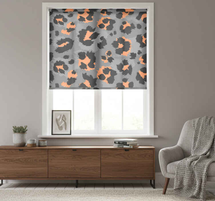 Blind bedroom in gray leopard print - TenStickers