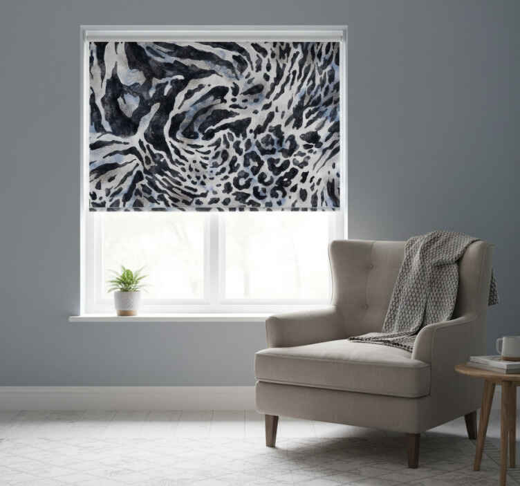 Blind bedroom gray zebra watercolor - TenStickers