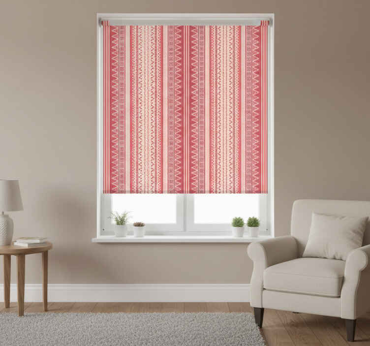 Blind bedroom with classic red stripes - TenStickers