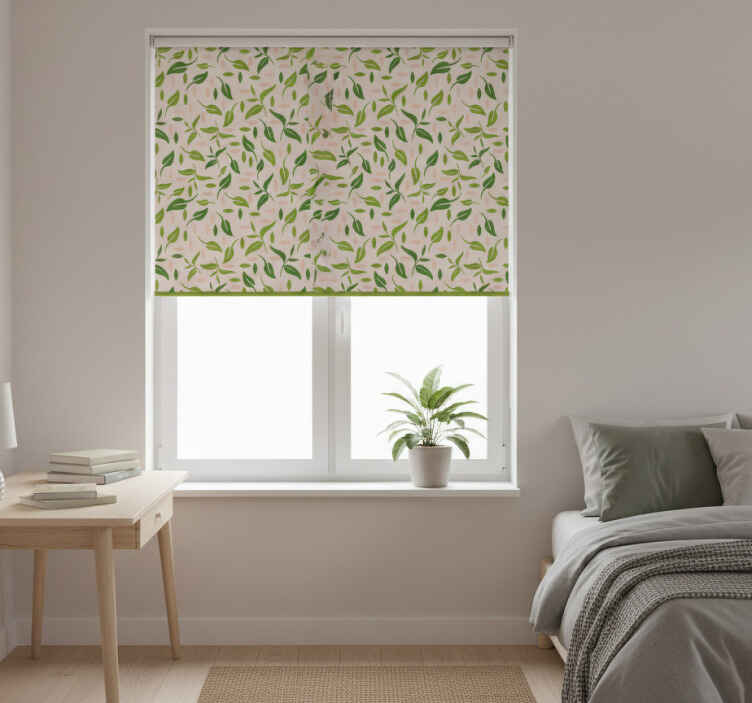 Blind bedroom nordic leaf design - TenStickers