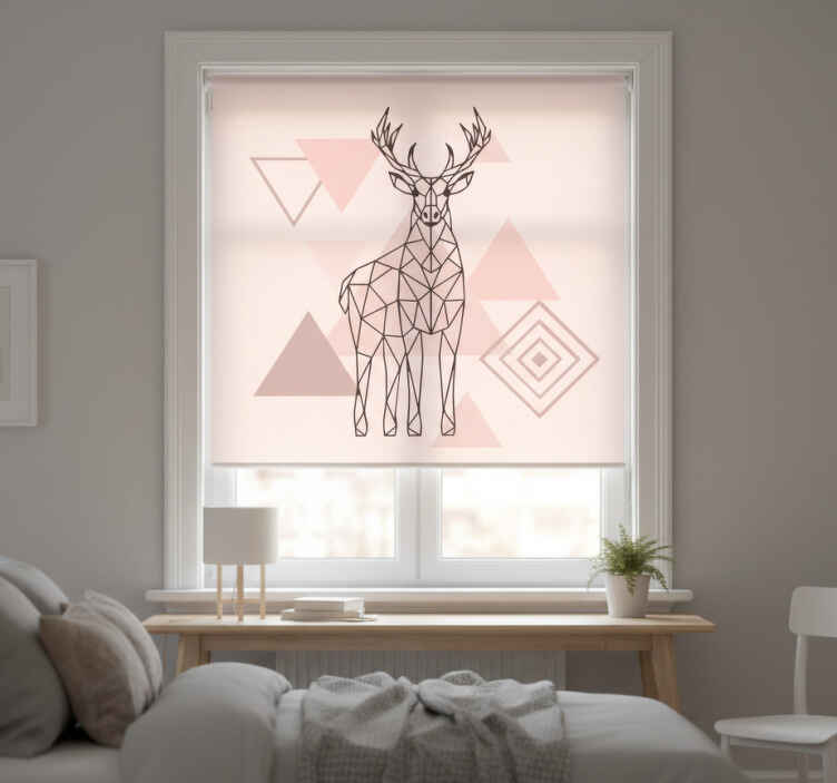 Blind bedroom nordic polygonal reindeer decor - TenStickers