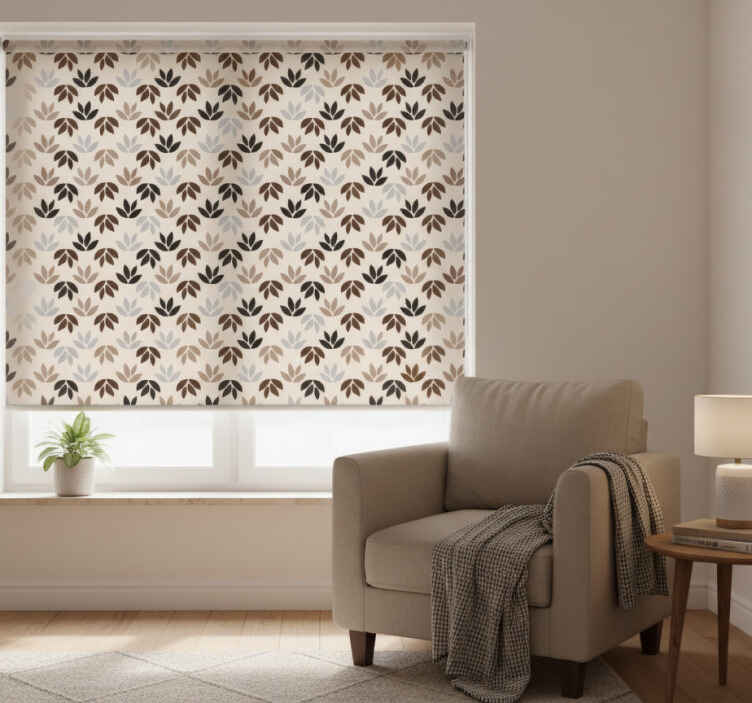 Blind bedroom brown leaf branches design - TenStickers