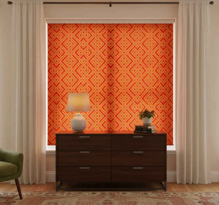 Blind bedroom with slavic pattern design - TenStickers
