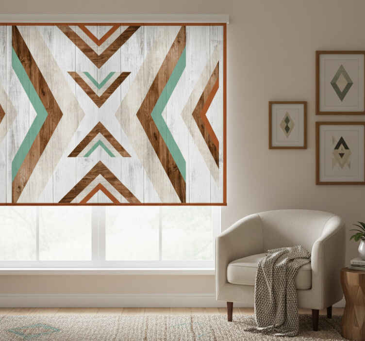 Blind bedroom wooden boho aztec design - TenStickers