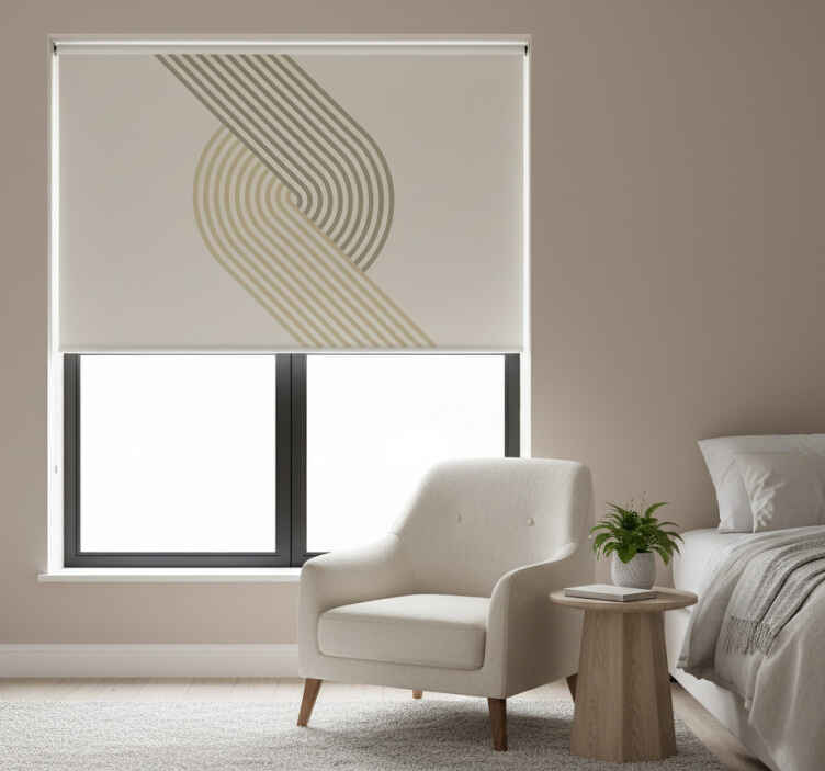 Blind bedroom beige lines vinyl rug - TenStickers