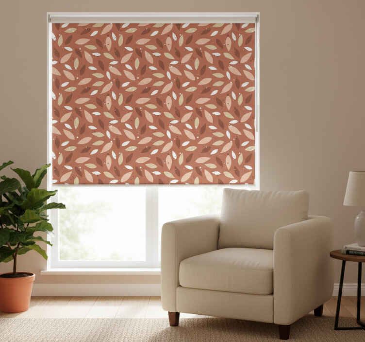 Blind bedroom terracotta leaves design - TenStickers