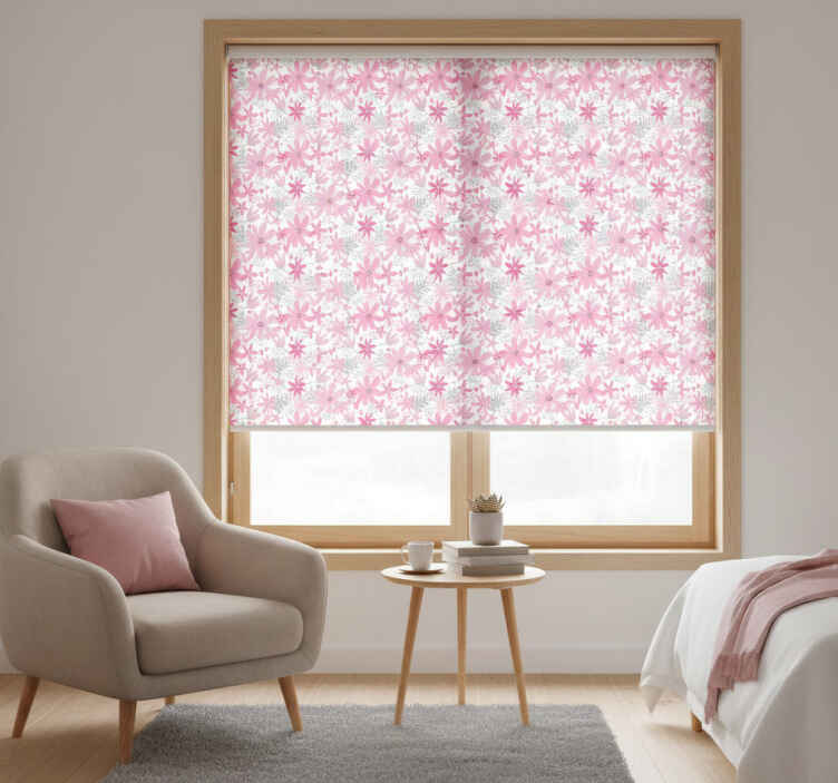 Cortina roller habitación flowerprint 'yambo' rosa - TenVinilo