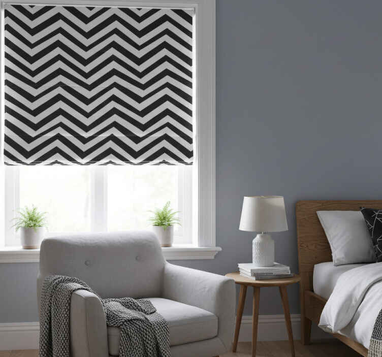 Bedroom roller blind zigzag pattern - TenStickers