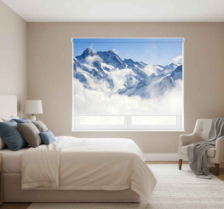 Bedroom roller blind alpine landscape - TenStickers
