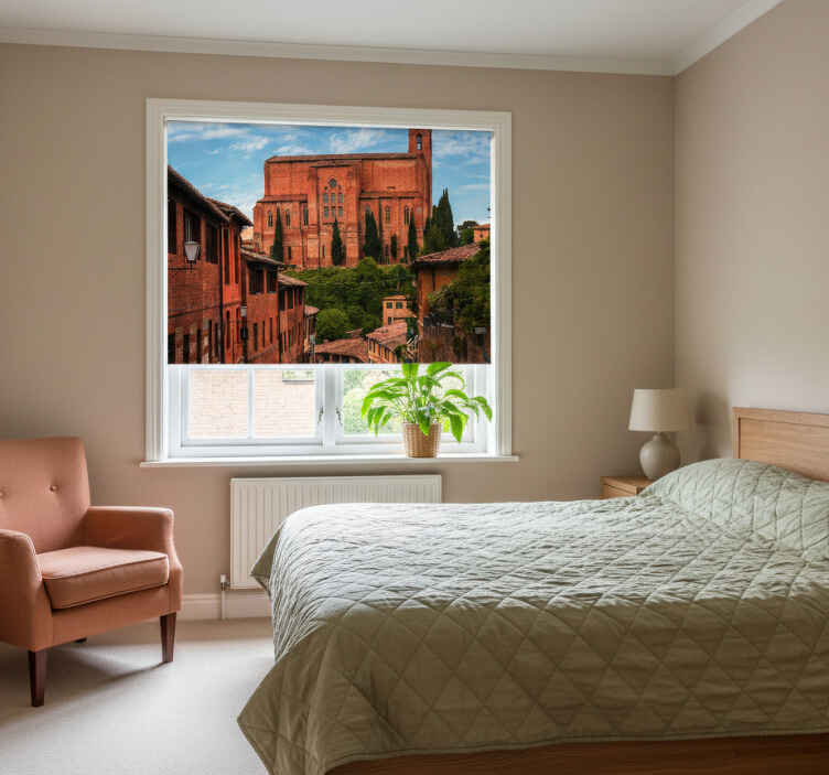 Bedroom roller blind mediterranean tuscany style - TenStickers