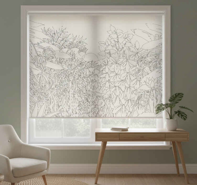 Bedroom roller blind tropical jungle design - TenStickers