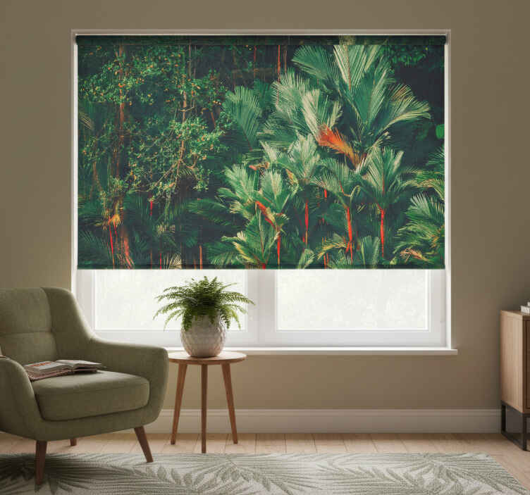 Jungle morning bedroom roller blind - TenStickers