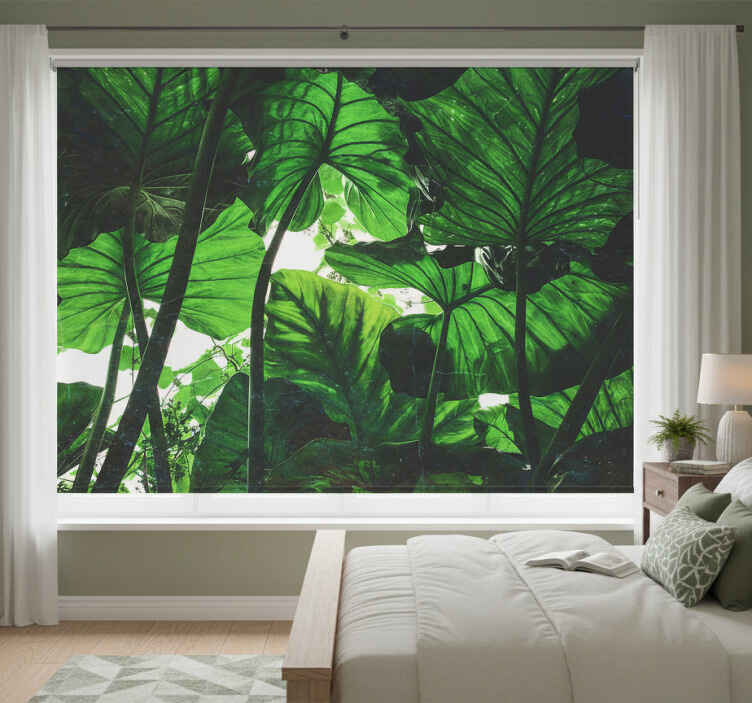 Store enrouleur chambre design forêt tropicale verte - TenStickers