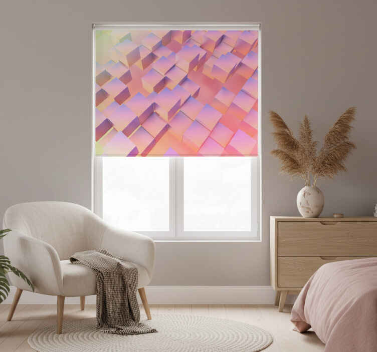 Bedroom roller blind with colorful 3d design - TenStickers
