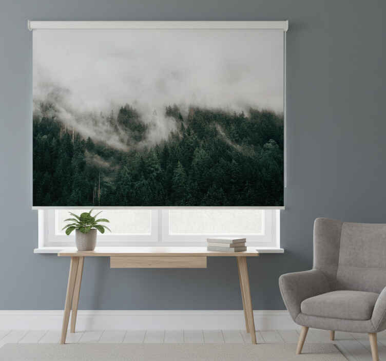 Rollo fenster schlafzimmer nebelige waldwolken - TenStickers