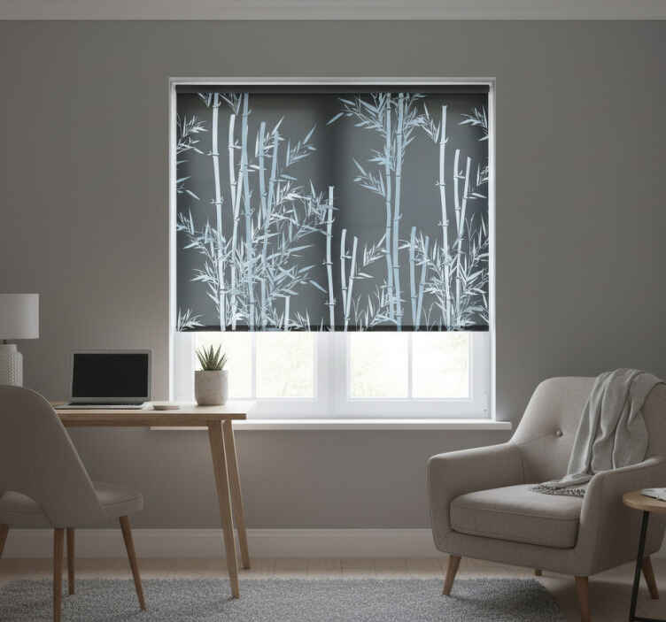 Rollo fenster schlafzimmer mit bambusblätterdesign - TenStickers