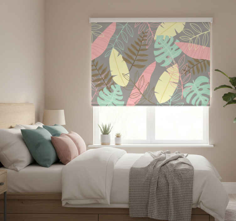Rollo fenster schlafzimmer im nordischen tropischen stil - TenStickers