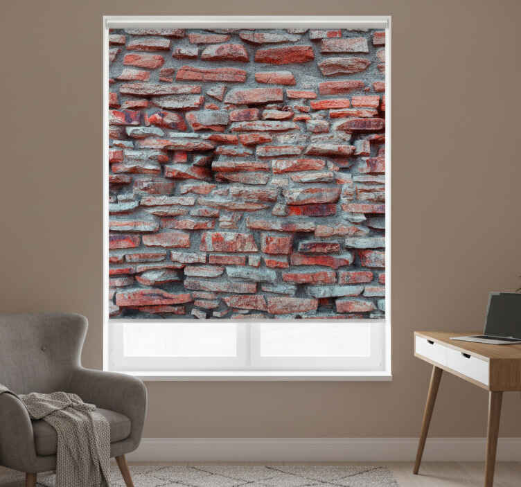 Rollo fenster schlafzimmer im design von rohem stein - TenStickers