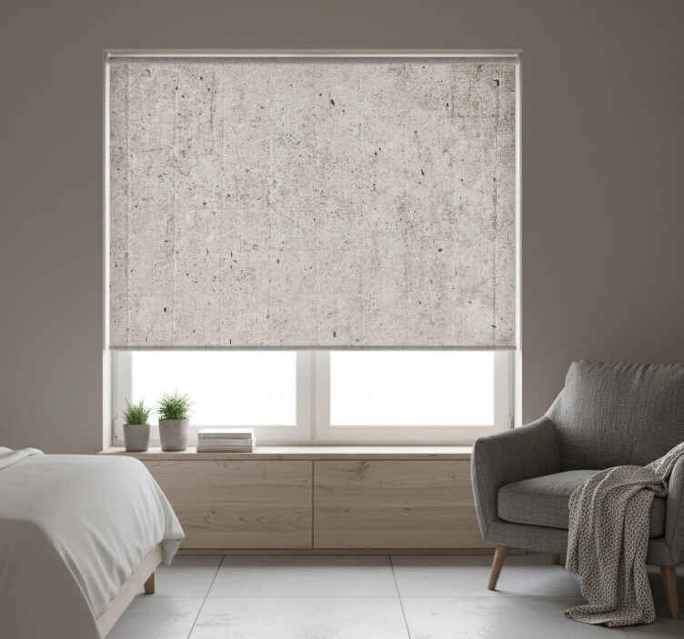 Rollo fenster schlafzimmer im rohgrau bunkerstein-design - TenStickers