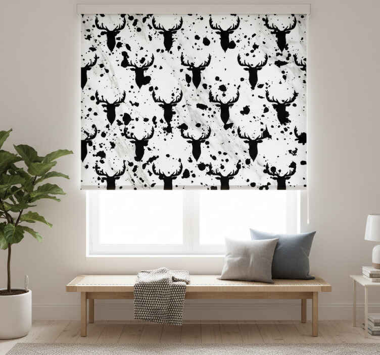 Bedroom roller blind scandinavian deer head silhouette - TenStickers