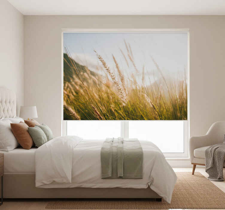 Rollo fenster schlafzimmer niedliches weiches warmes gras - TenStickers