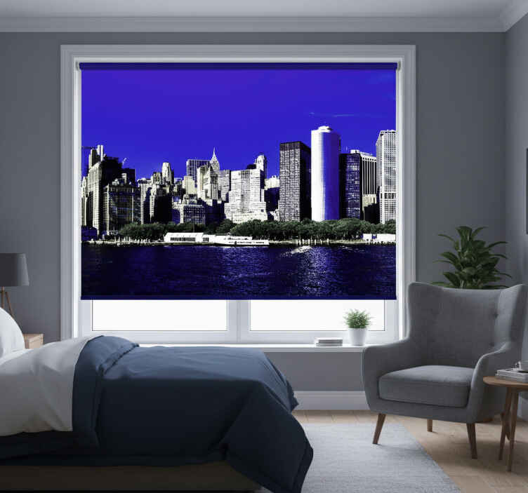 Rollo fenster schlafzimmer abendliche skyline manhattan - TenStickers