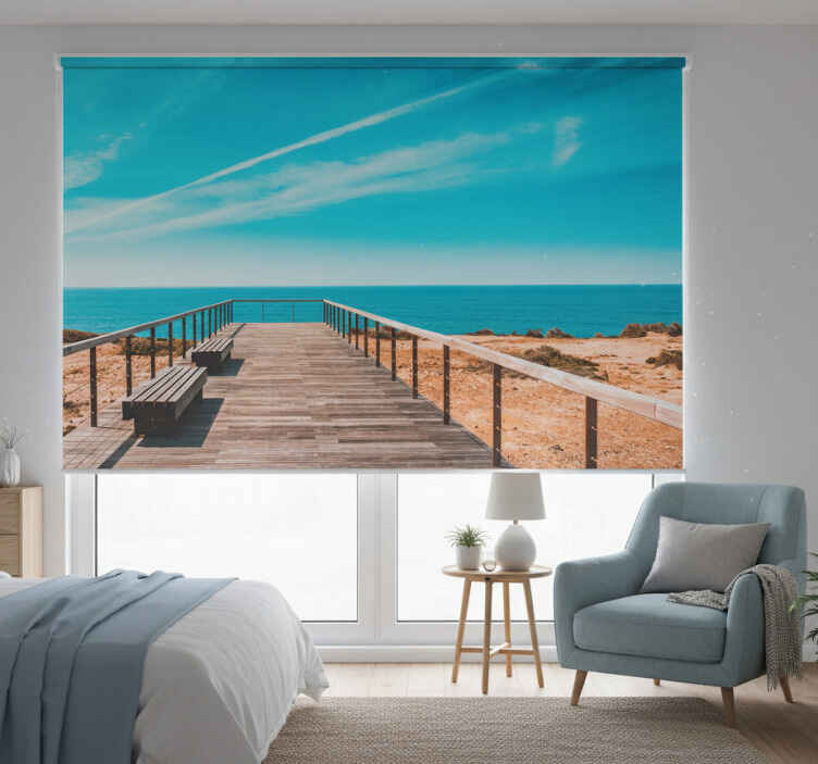 Rollo fenster schlafzimmer strand und steg - TenStickers