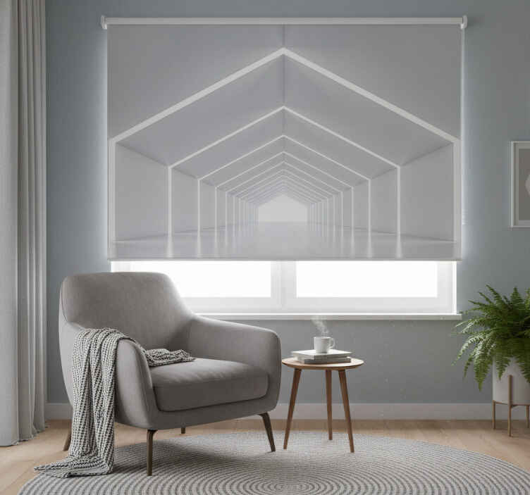 White roller blind with 3d bright mirrored designs - TenStickers