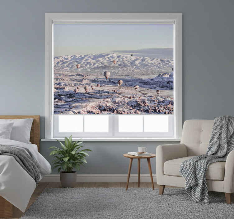 White roller blind for cozy winter vibes - TenStickers
