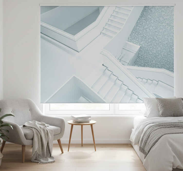 White window blind step wall 3d design - TenStickers