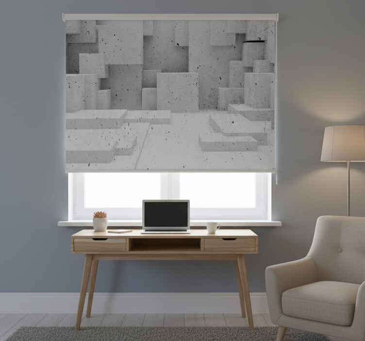 White roller blind 3d concrete molds - TenStickers