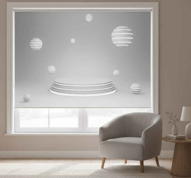 White window blind with floating spheres base - TenStickers