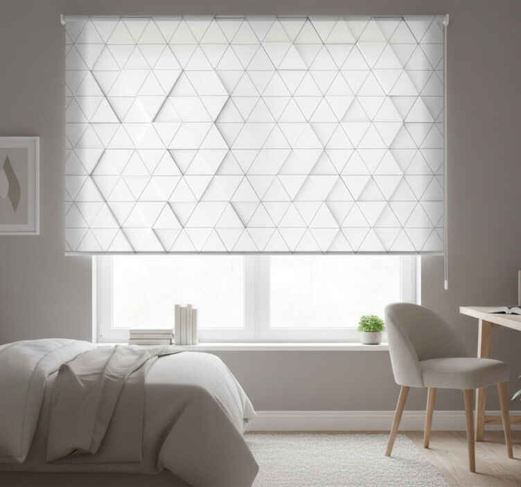 White window blind with white triangle patterns - TenStickers
