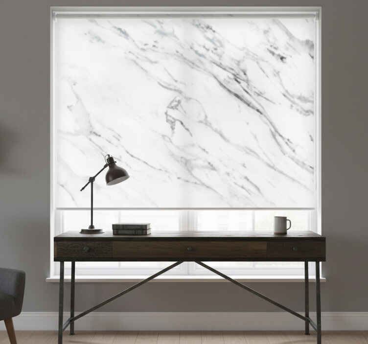 White roller blind marble effect industrial style - TenStickers