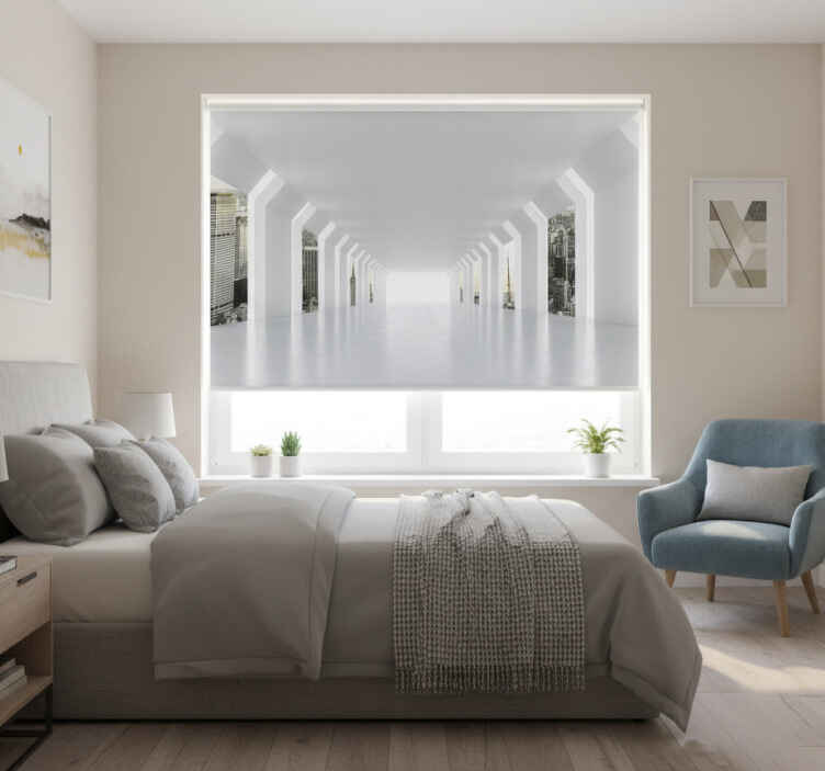 White window blind 3d effect new york city - TenStickers