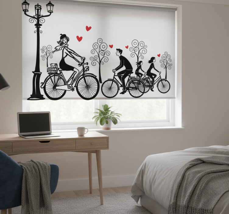 Living room roller blind urban journey - TenStickers