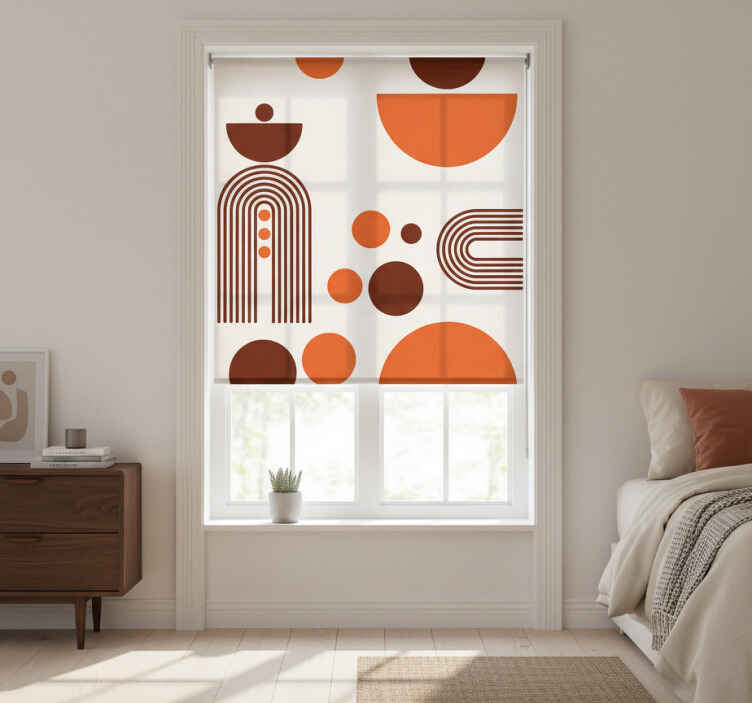 Living room roller blind with abstract geometry - TenStickers