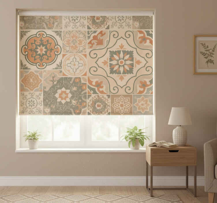 Living room blind cement tiles in various sizes - TenStickers
