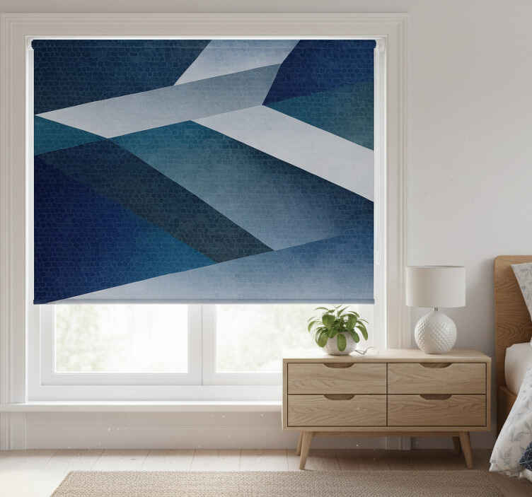Living room blind blue shards pattern mat - TenStickers