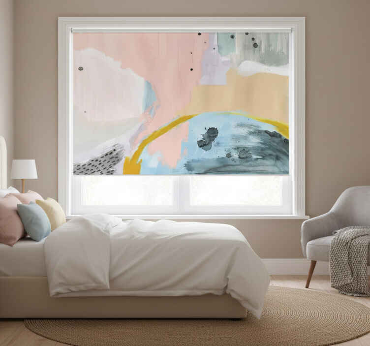 Living room blind colorful art - TenStickers