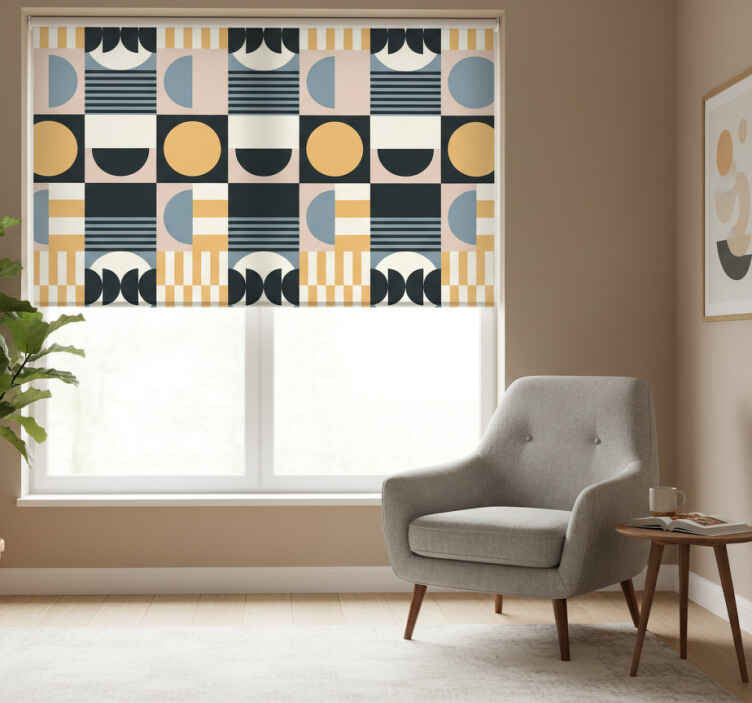 Living room blind with abstract modern pattern - TenStickers