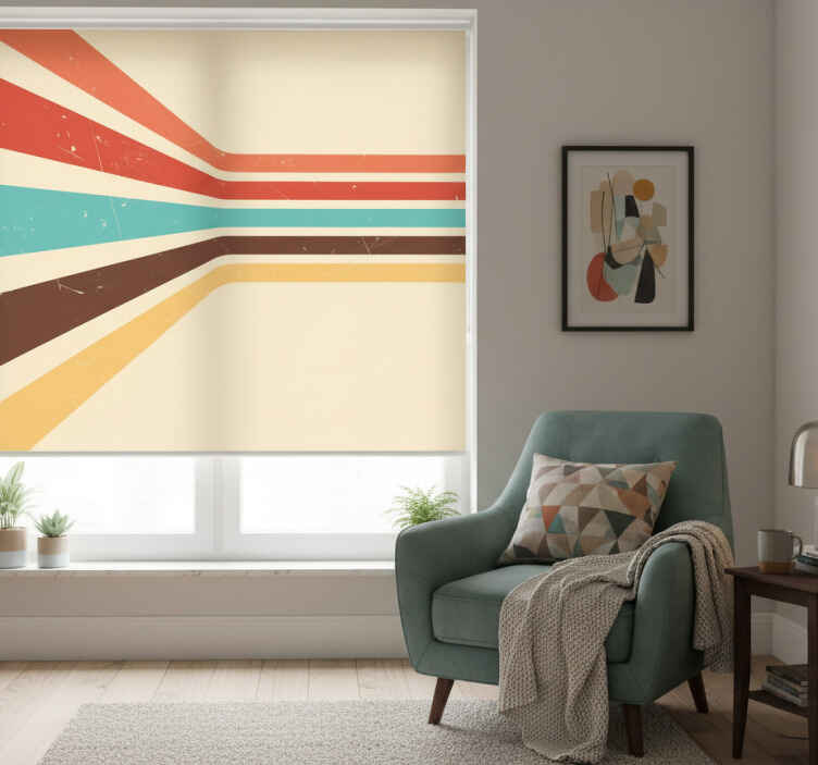Living room blind with artistic colorful design - TenStickers