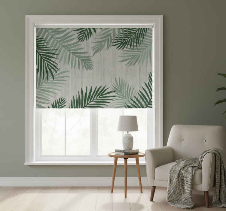 Living room blind with big palm leaves design - TenStickers