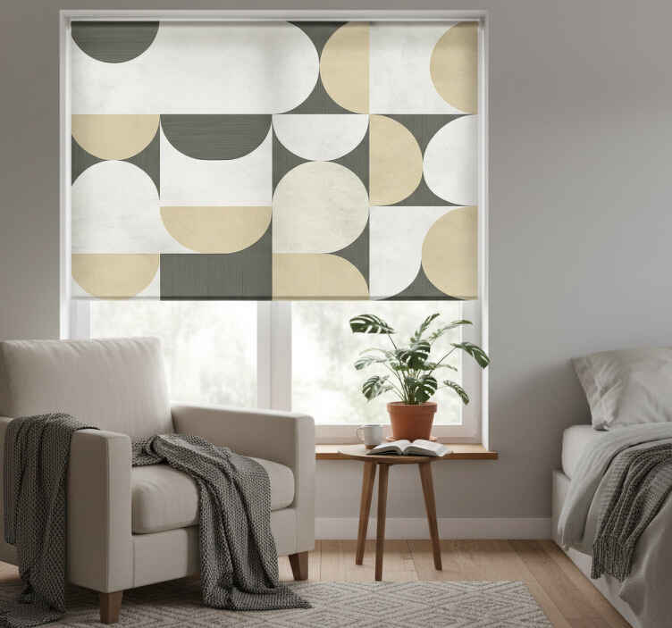 Abstract geometrics living room roller blind - TenStickers