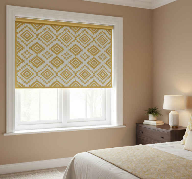 Living room blind with gold moroccan design - TenStickers