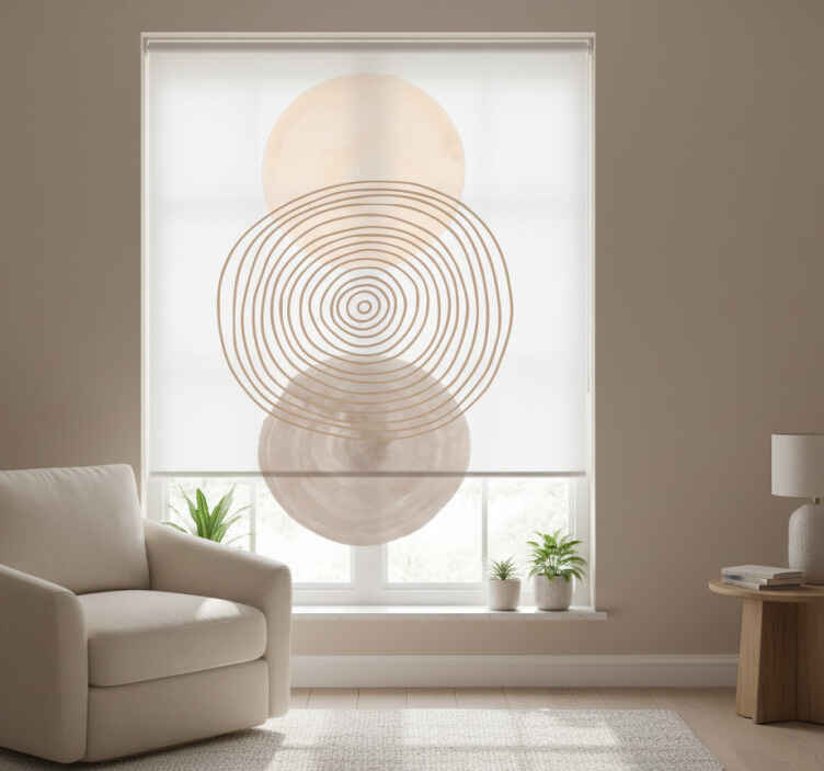 Blind bedroom abstract circles and lines - TenStickers