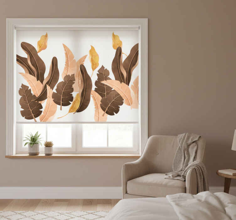 Blind bedroom with savannah beige plants design - TenStickers