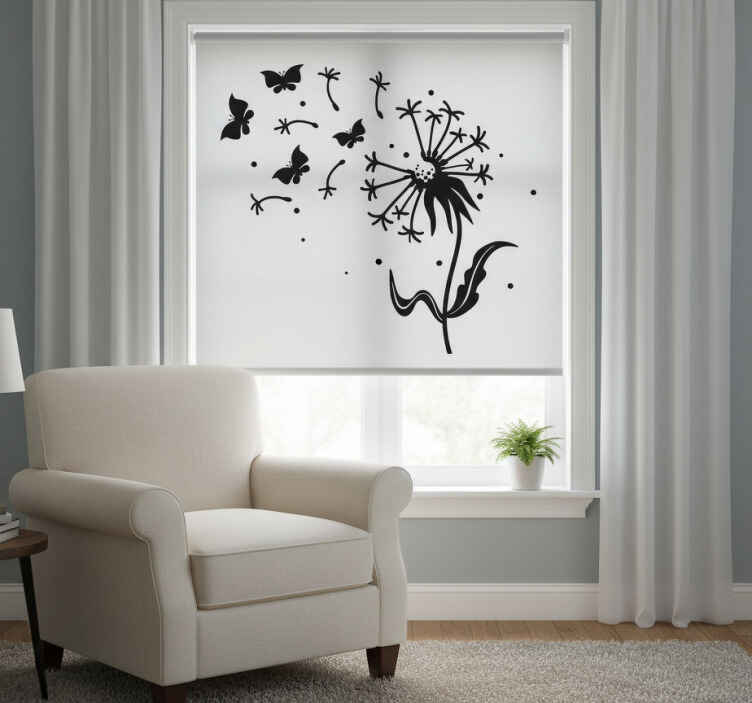 Blind bedroom dandelion and butterflies design - TenStickers