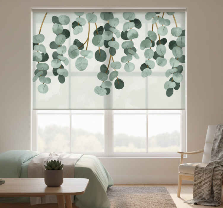 Blind bedroom with hanging plants - TenStickers